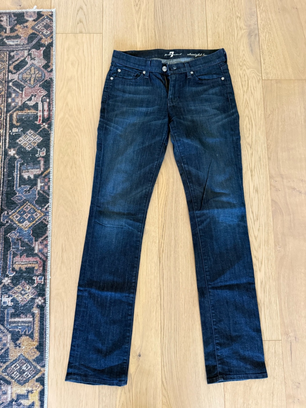 7 For All Mankind Dark Indigo Straight Leg Jeans